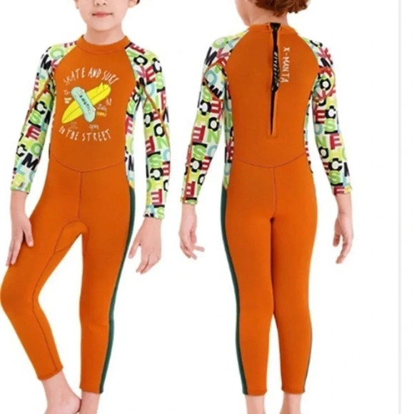 Dive & Sail Wetsuit 2.5 mm Neoprene Full Body Orange Size Medium New - Picture 1 of 9